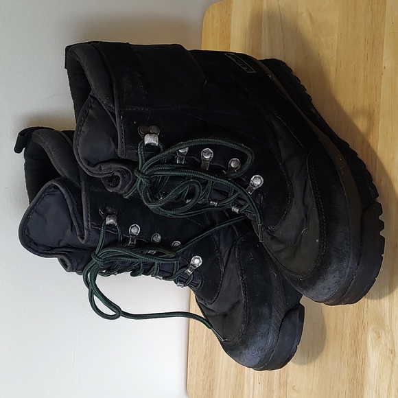 LL Bean Snow Boots Kids size 7 Black Warm Thinsulate - Picture 4 of 10